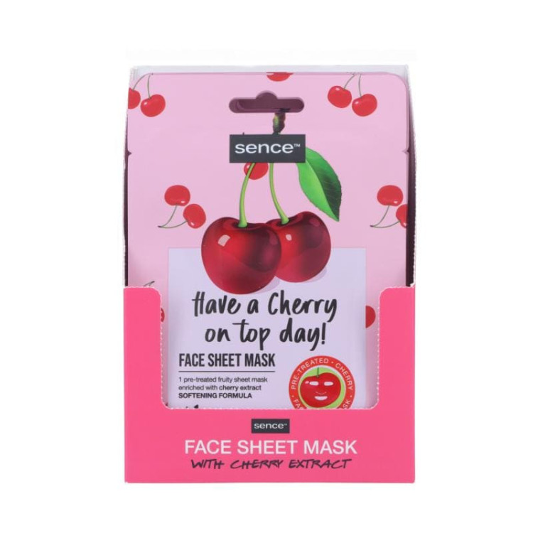 Sence Shelf Display  Printed Facial Sheet Mask 20ml Have a cherry on top day