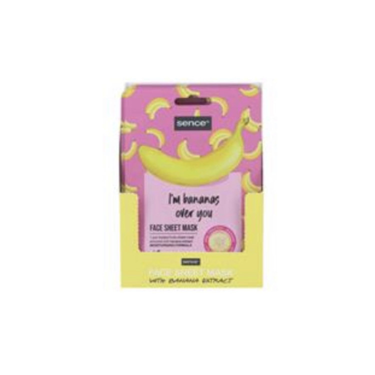 Sence Shelf Display Printed Facial Sheet Mask 20ml Banana 