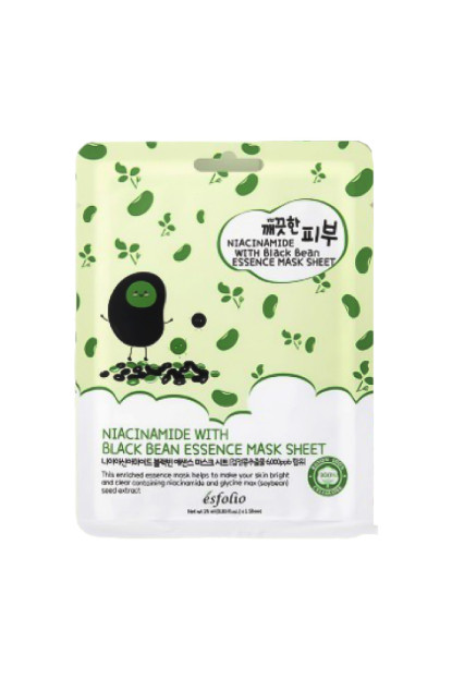 Mascarillas facial Esfolio Pure Skin Niacinamide Black Bean Essence Mask Sheet 25ml