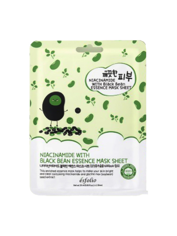 Mascarillas facial Esfolio Pure Skin Niacinamide Black Bean Essence Mask Sheet 25ml