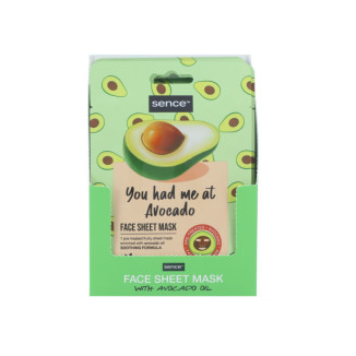 Sence Shelf Display Printed Facial Sheet Mask 20ml Avocado 