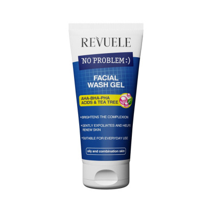 Revuele - *No Problem* - Gel limpiador facial con árbol de té y AHA/BHA/PHA - Pieles grasas y mixtas